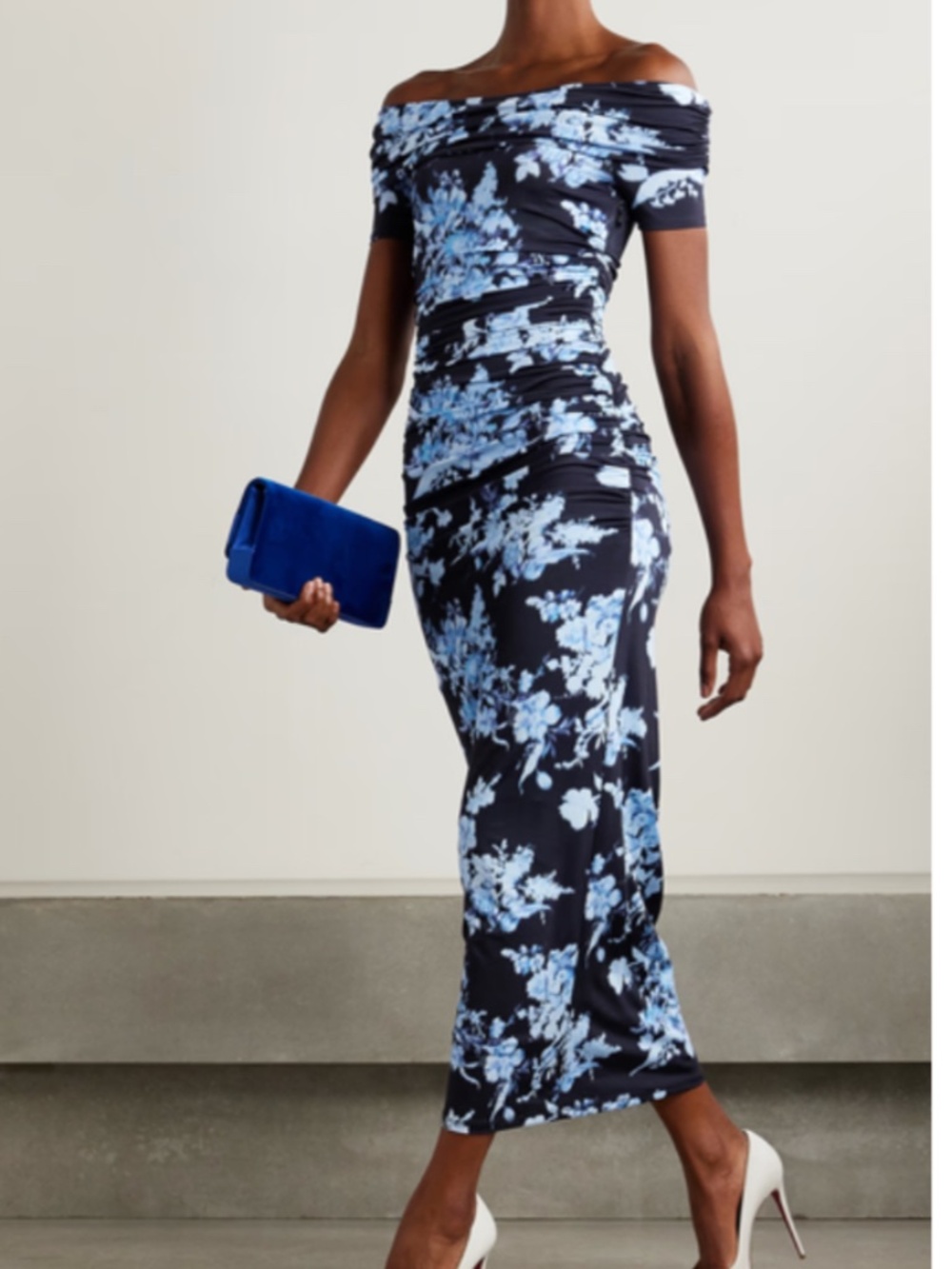 Carolina Herrera stretch midi dress, navy, small 💙